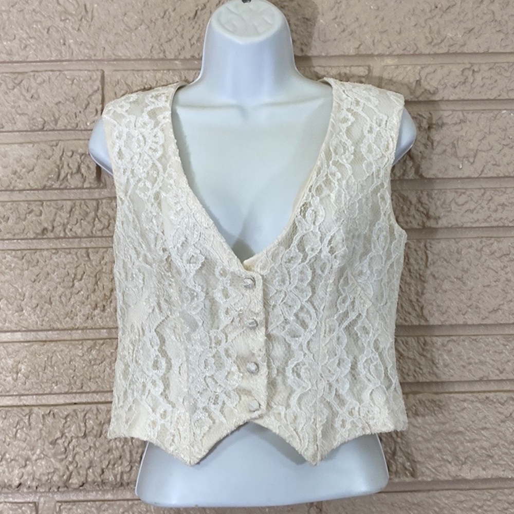 No Brand Lace Button-Up Vest